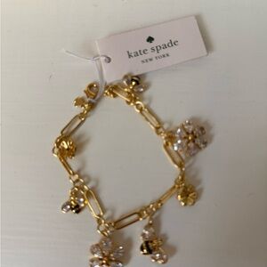 Kate Spade All Abuzz Stone Bee and Flowers Charm Bracelet NWT